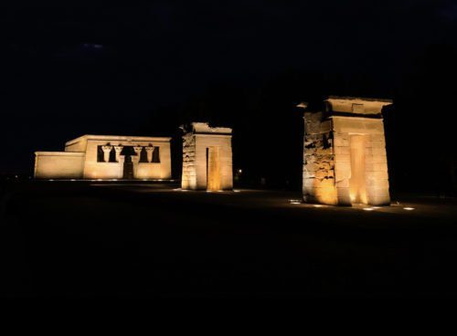 Templo de Debod during the night Madrid Instagram Spots