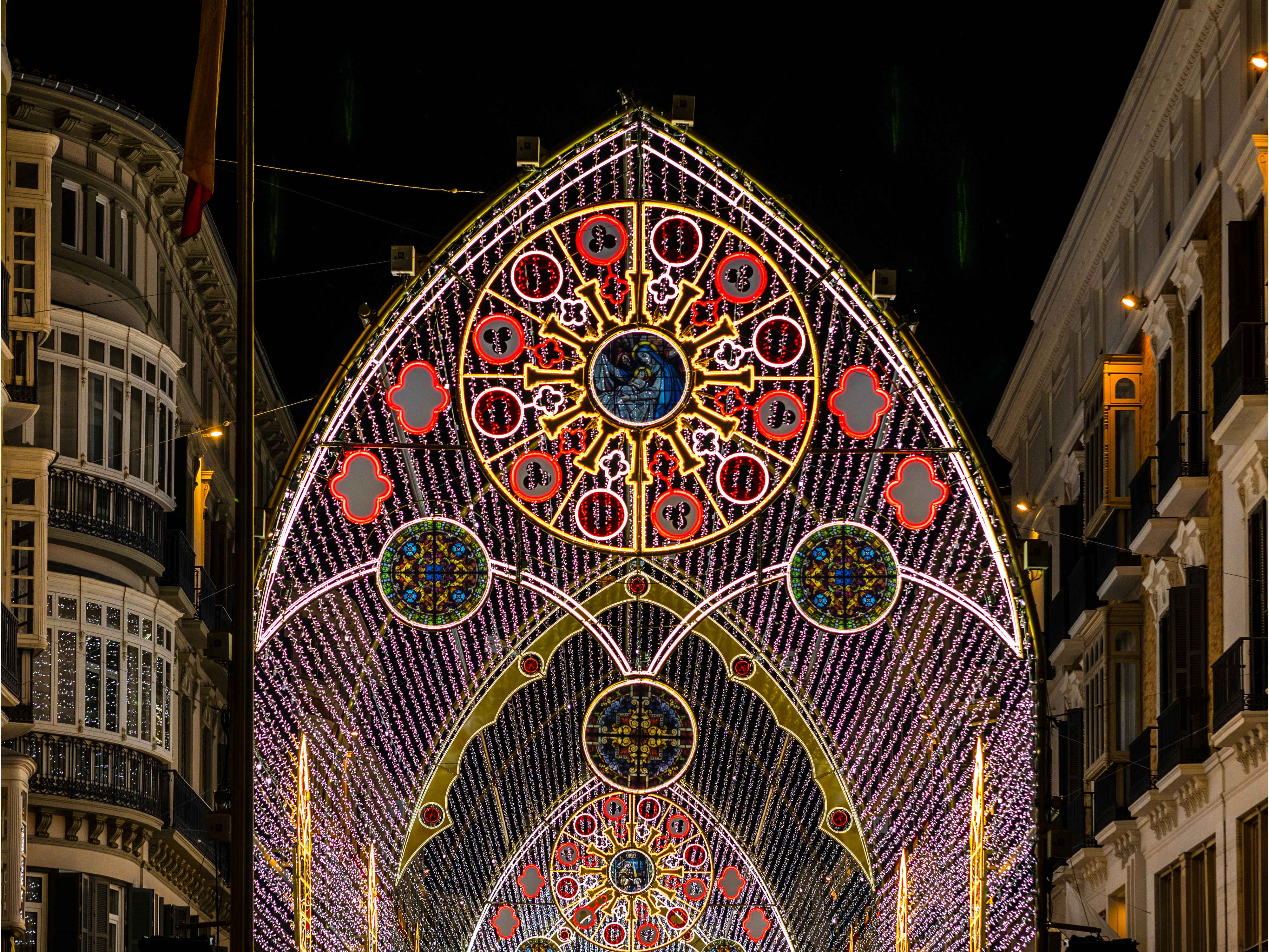 Calle Larios one day in Malaga during christmas