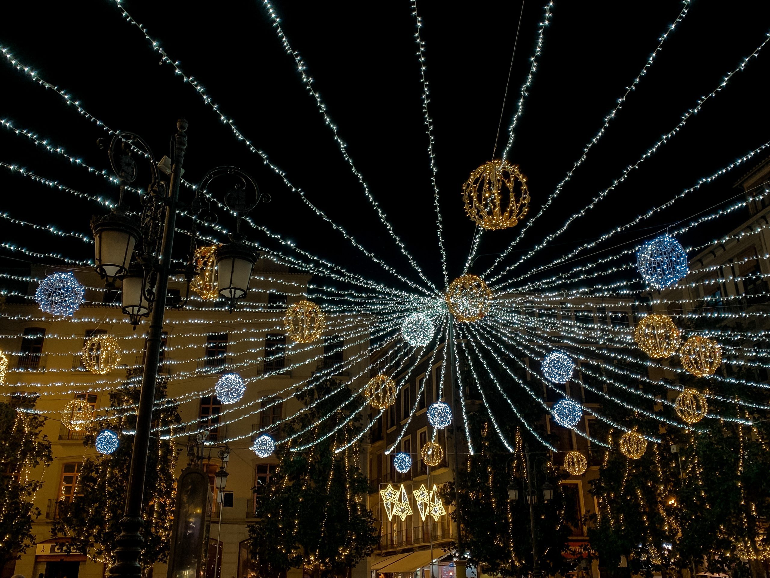 visit Granada in December Christmas lights