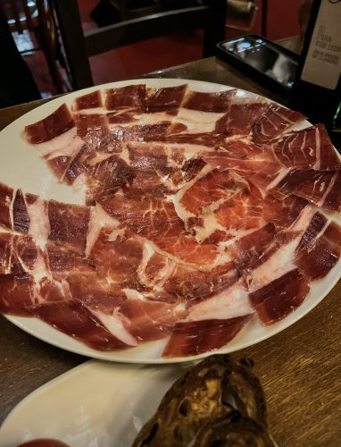 barcelona in November eating ham