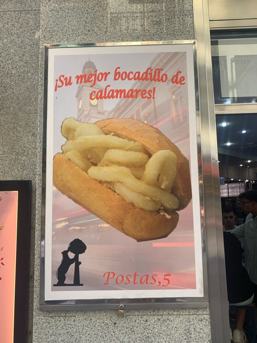 Bocadillo de calamares in Madrid worth visiting